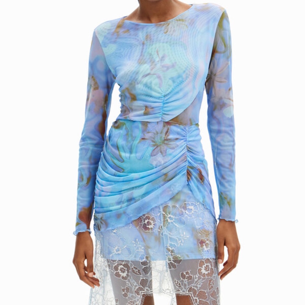 Desigual Collina Strada long-sleeved short mesh dress